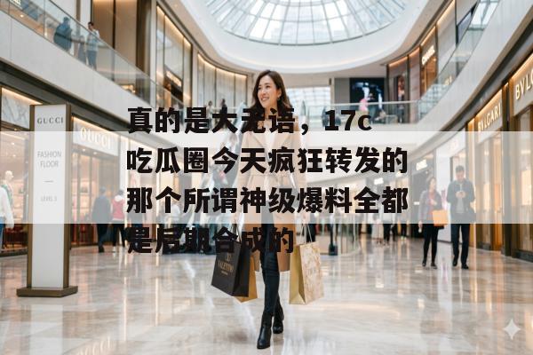 真的是大无语，17c吃瓜圈今天疯狂转发的那个所谓神级爆料全都是后期合成的